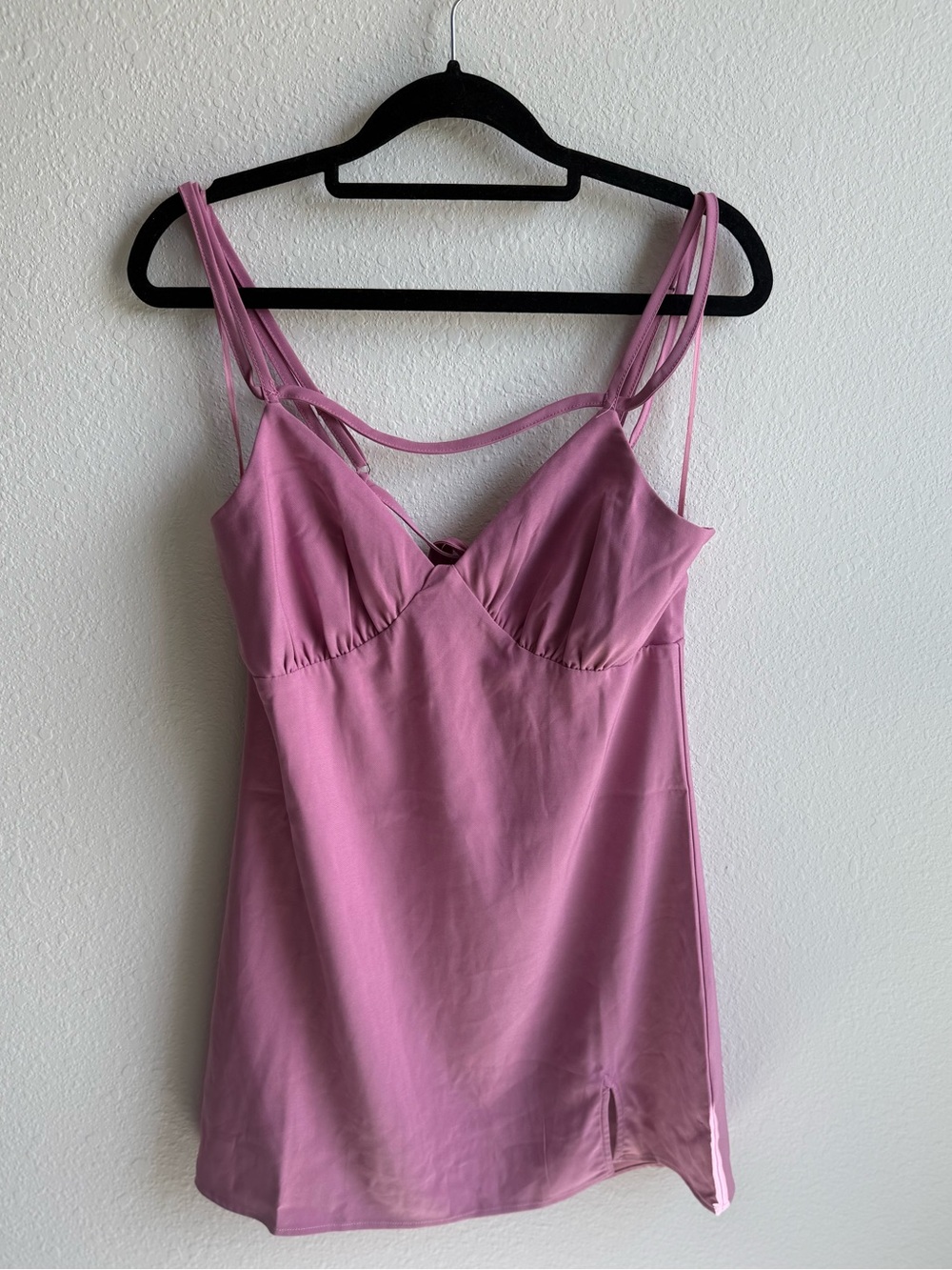 Le Lis Mauve Pink Polyester Strappy Blend Mini Dress